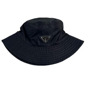 Prada black nylon bucket hat
